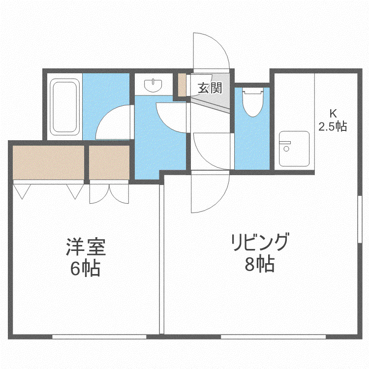 シャンスー弐番館(1LDK/4階)の間取り写真