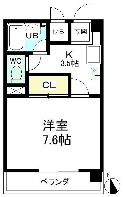 フォルツァ中央(1K/1階)の間取り写真