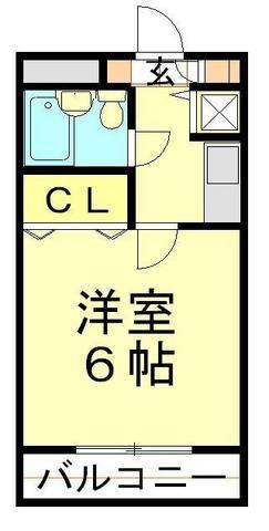 ラカータ川越(1K/2階)の間取り写真
