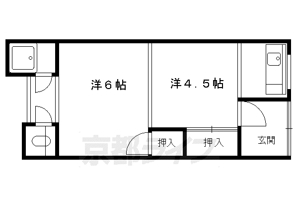 コーポ田中(2K/2階)の間取り写真