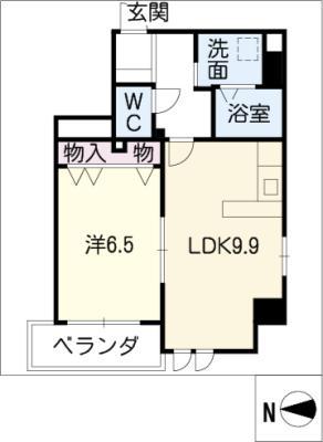 シェルジェ覚王山(1LDK/3階)の間取り写真