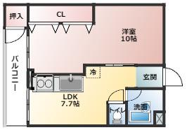 エターナルシティー公園1号館(1LDK/3階)の間取り写真