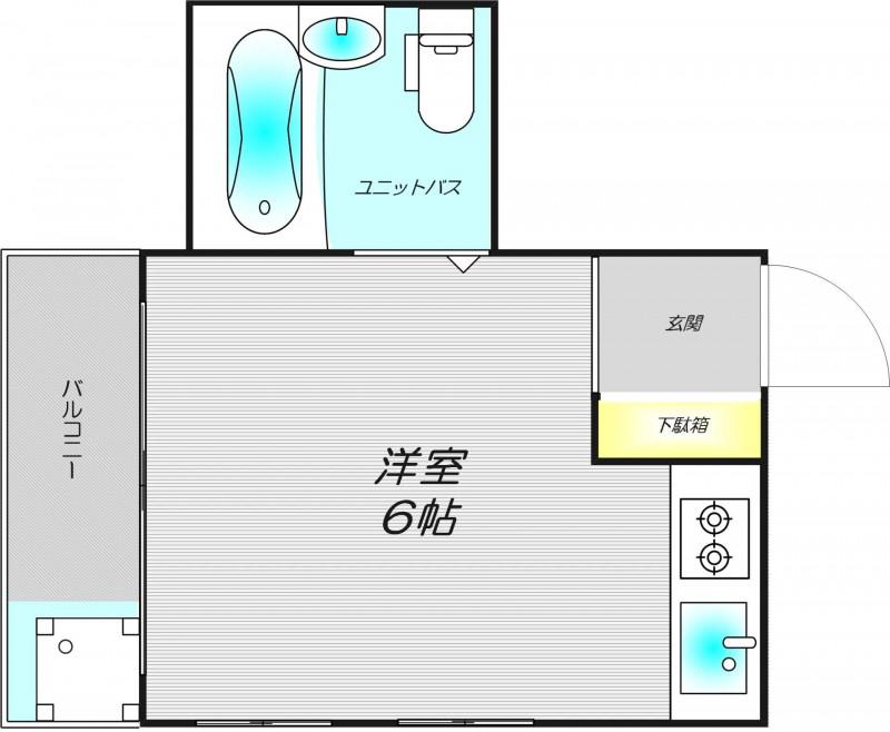 LBアパートメント(ワンルーム/3階)の間取り写真