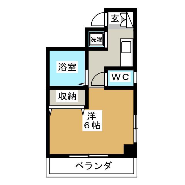 グラース平野(ワンルーム/3階)の間取り写真
