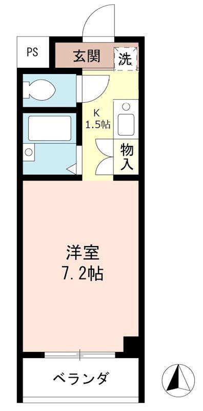 SUNSHINETOWER(ワンルーム/4階)の間取り写真