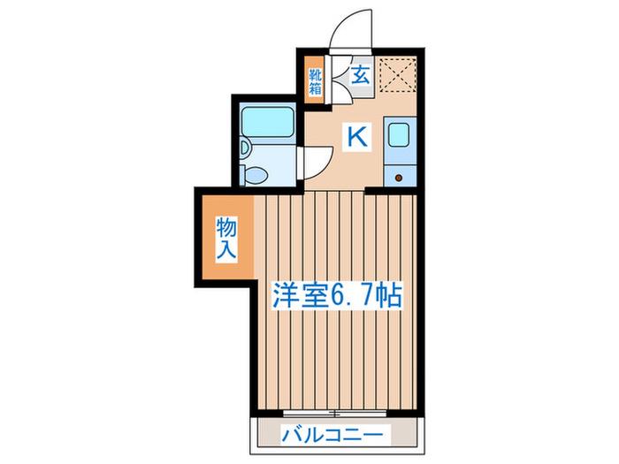 ブランドール八幡II(1K/2階)の間取り写真