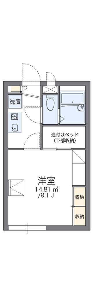 レオパレスウェステンシュライン(1K/1階)の間取り写真