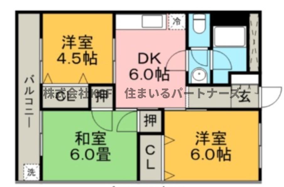 エステートモアII(3DK/5階)の間取り写真