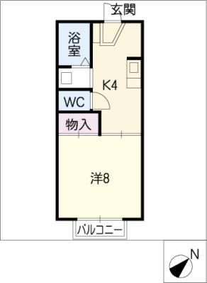 コートビレッジ小木田(1K/2階)の間取り写真