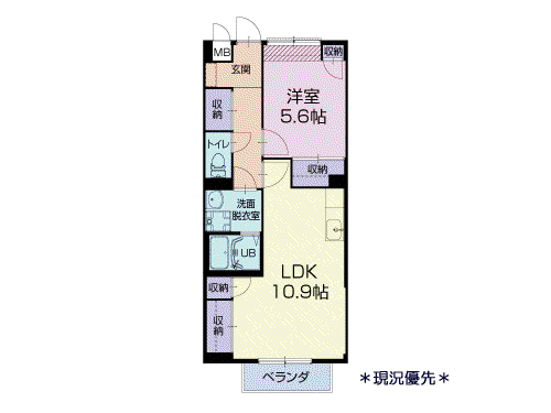 サープラスあけぼの(1LDK/1階)の間取り写真