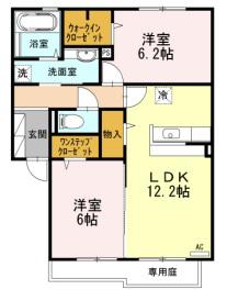 レジェンド青山 東棟(2LDK/1階)の間取り写真