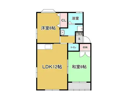 アルファコートMIMI(2LDK/1階)の間取り写真