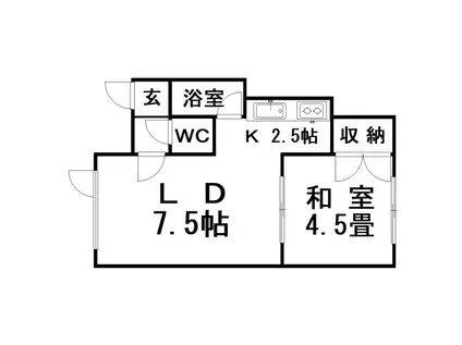 ガルテンハイム(1LDK/1階)の間取り写真