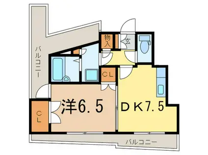 マジェスティパレスTK(1DK/3階)の間取り写真