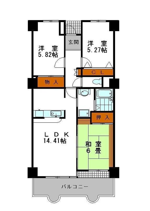 シャトー ブランシェ(3LDK/11階)の間取り写真