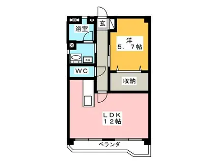 第一辻ビル(1LDK/3階)の間取り写真