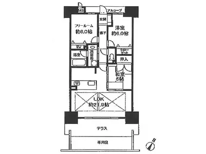 アルファステイツ西明石III(2SLDK/1階)の間取り写真