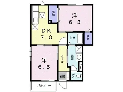 それあーどあぱるためんと(2DK/1階)の間取り写真