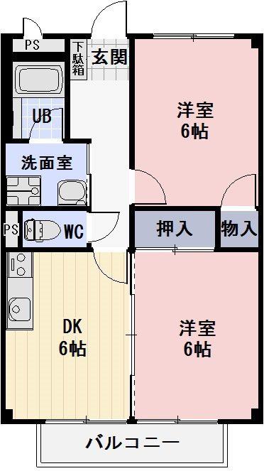 サープラスT(2DK/1階)の間取り写真