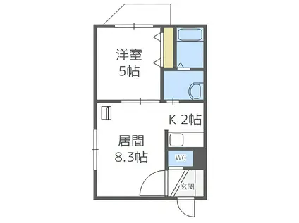 ピュア・M豊平(1LDK/4階)の間取り写真