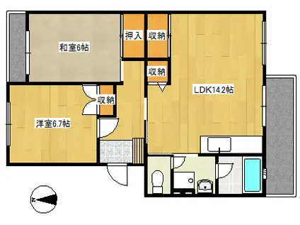 第4真屋ビル(2LDK/2階)の間取り写真