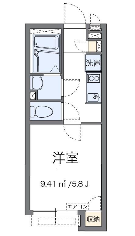 アルカディア長沢(1K/2階)の間取り写真