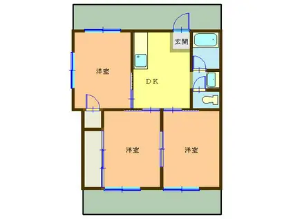 つかさハイツ(3DK/2階)の間取り写真