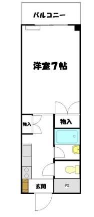 ラ・ポール(1K/2階)の間取り写真
