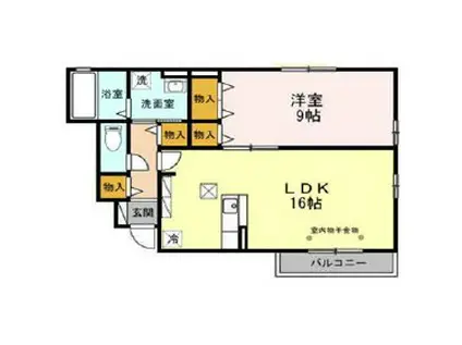 東北新幹線 盛岡駅 徒歩33分 2階建 築19年(1LDK/1階)の間取り写真