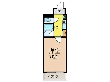 花屋敷マンション(1K/2階)の間取り写真