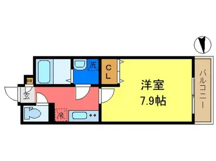 クレヴィスタ立石II(1K/1階)の間取り写真