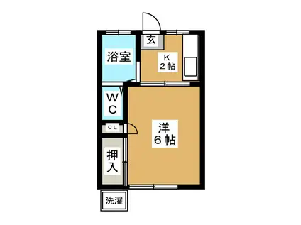ハイツ小池NO1(1K/1階)の間取り写真