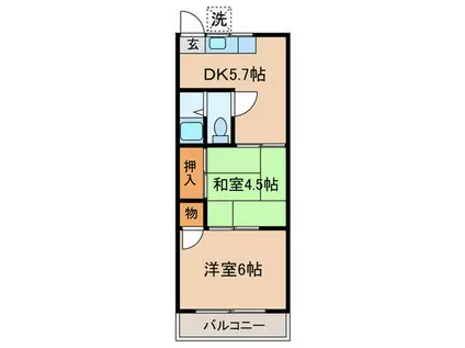 サンドエル吉田(2DK/2階)の間取り写真