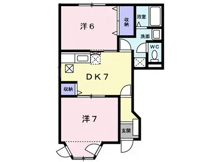 エスポワールI(2DK/1階)の間取り写真