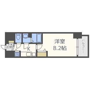 アドバンス大阪ソルテ(1K/6階)の間取り写真