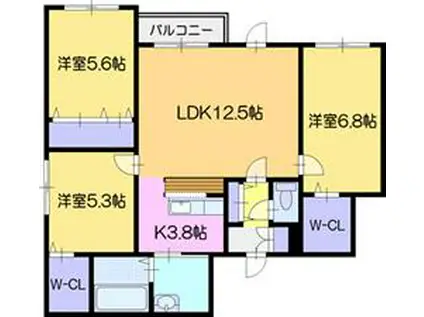 LIBRA(3LDK/1階)の間取り写真