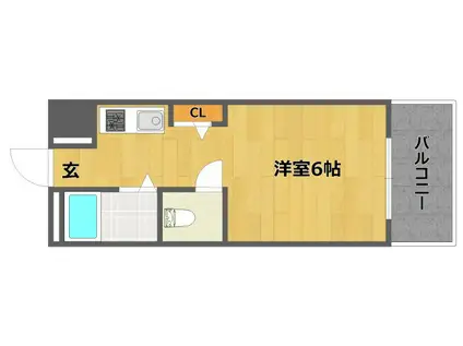 アーネスト坂田(ワンルーム/3階)の間取り写真