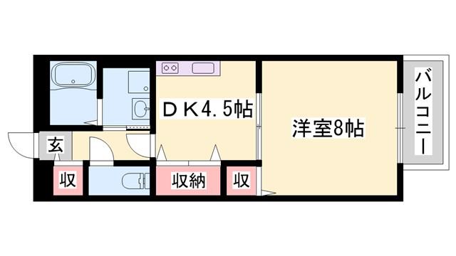 ハイツひまわり(1DK/1階)の間取り写真