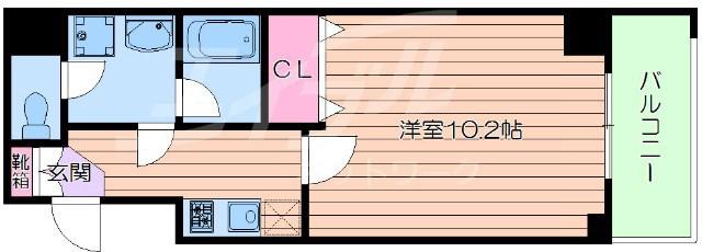カルム小西II(1K/7階)の間取り写真
