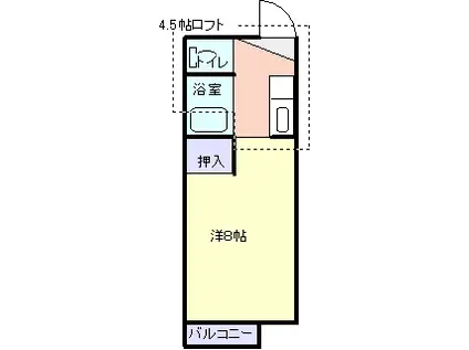 クレッシェンド小白川(1K/1階)の間取り写真