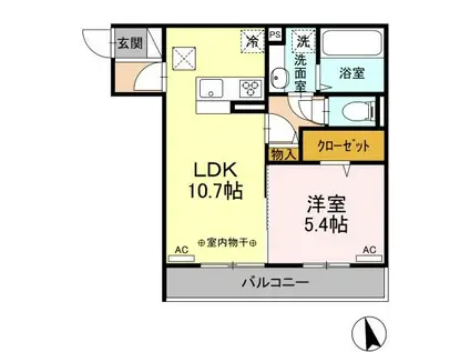 SANCTUARY COURT(1LDK/1階)の間取り写真