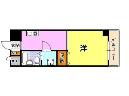 ミュゼ花隈(1K/3階)の間取り写真