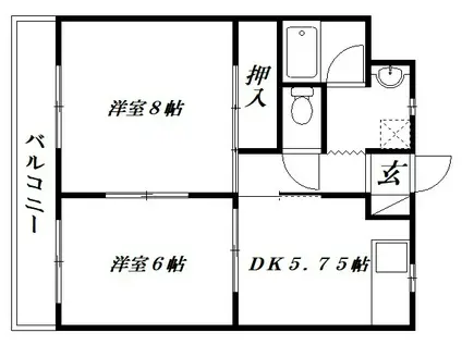 センチュリー21(2DK/1階)の間取り写真