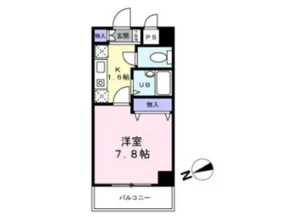 ベルデュール宮前平(1K/5階)の間取り写真