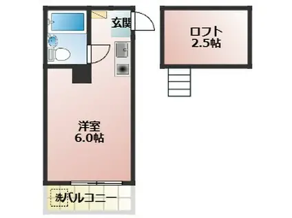 ヒルハイム徳丸(ワンルーム/2階)の間取り写真