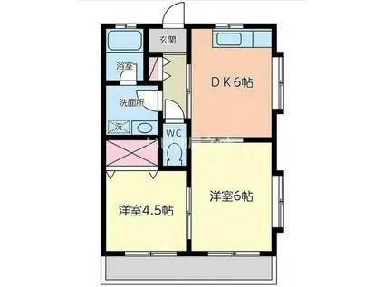 メープルガーデンハイツIID(2DK/1階)の間取り写真