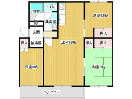 グランドール青葉(3LDK/4階)の間取り写真
