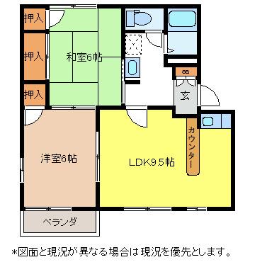 フレグランスグリーン(2LDK/2階)の間取り写真
