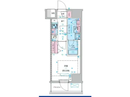 ジェノヴィア西川口III(1K/4階)の間取り写真