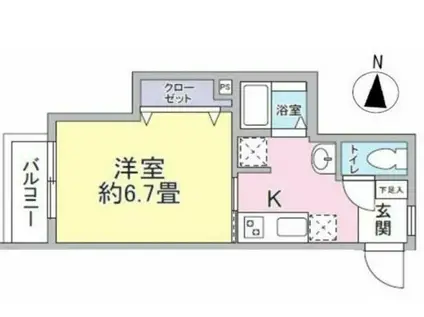 TARINA向ヶ丘遊園(1K/1階)の間取り写真